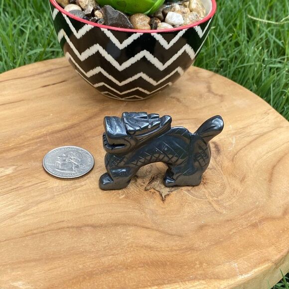 Carved Hematite Dragon - Picture 1 of 6